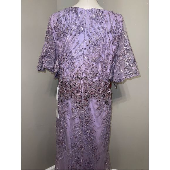 MAC DUGGAL VINTAGE FLUTTER SLEEVE EVENING GOWN - Picture 10 of 12